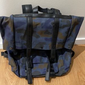 Blue camouflage backpack